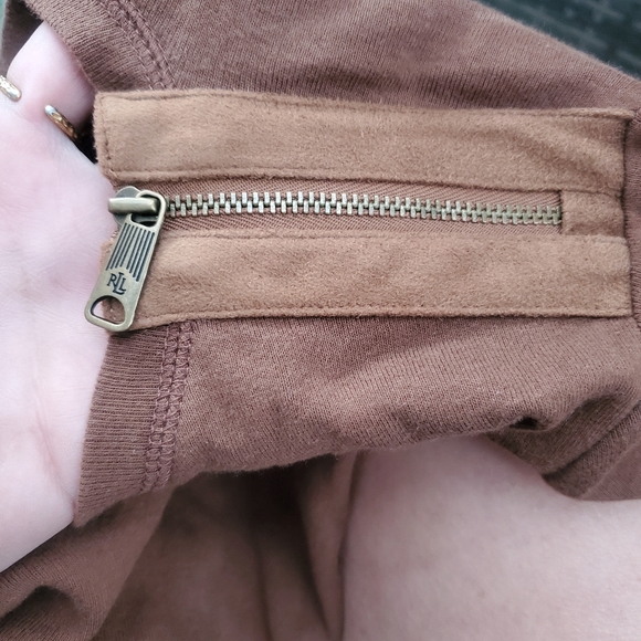 Ralph Lauren Brown Elbow Patch Long Sleeve Tee Women's Size Medium EUC - Picture 3 of 7